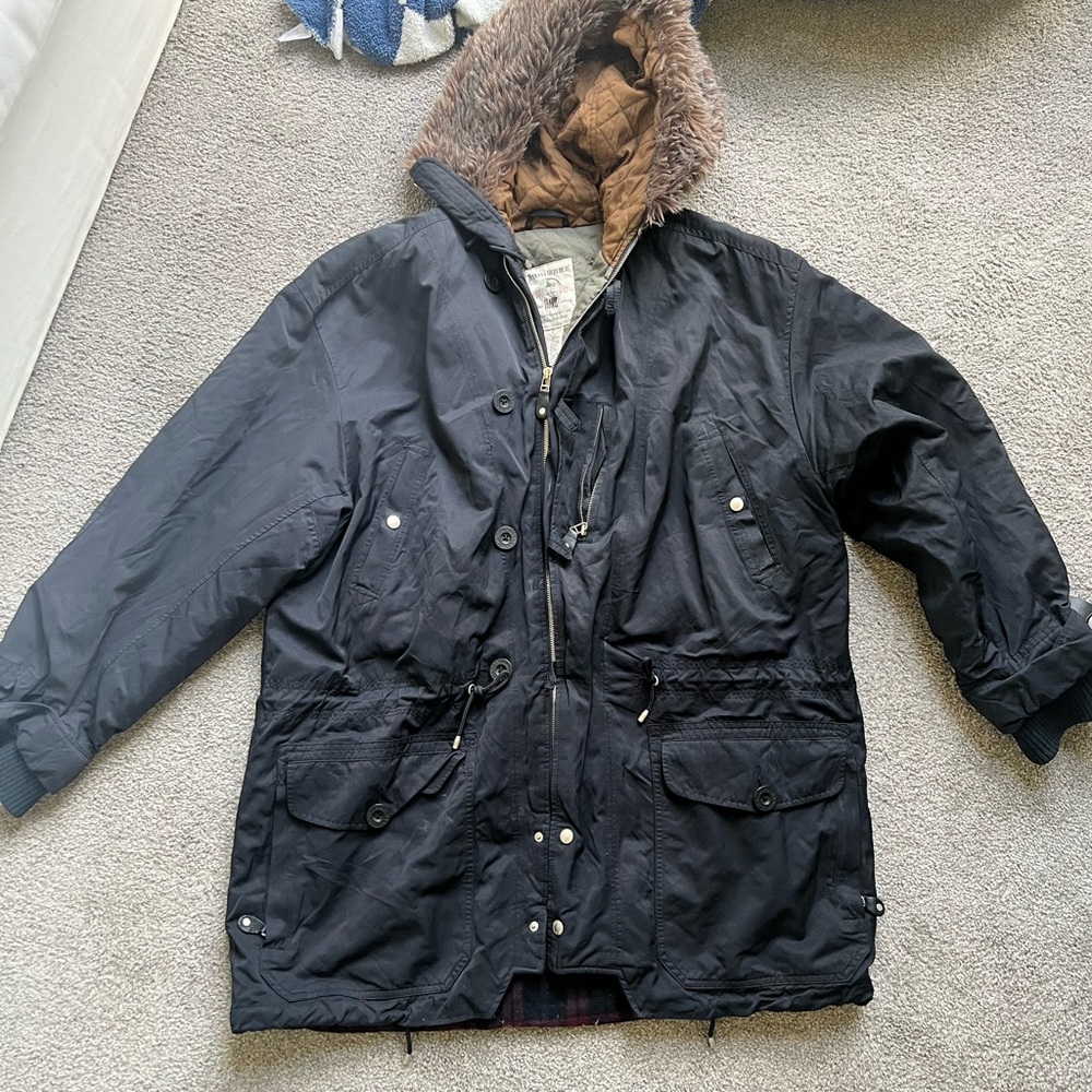 Banana Republic Men's Black Hooded Jacket